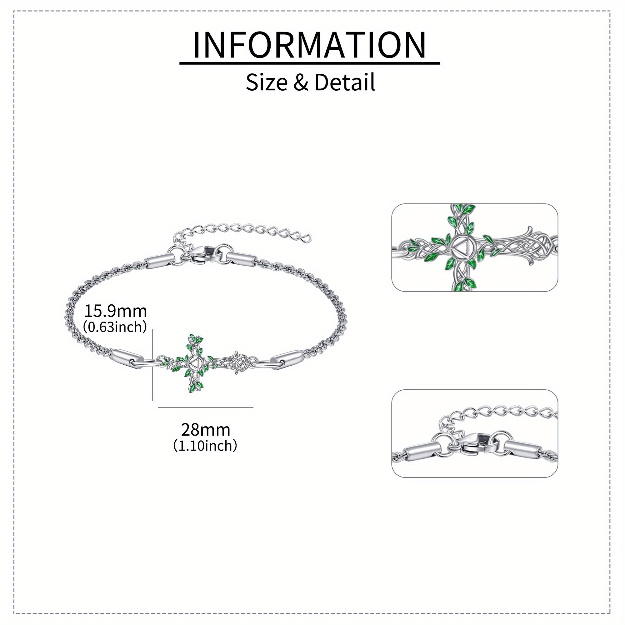 Cross Alcohol Abstinence Bracelet Silvery Women's Gift
